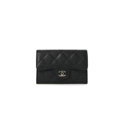 CHANEL CAVIAR QUILTED FLAP CARD HOLDER WALLET AP0214 (11.3*7.5*2.5cm)